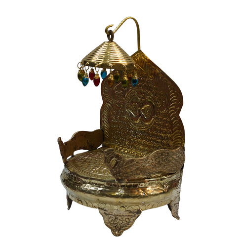 Pure Brass Singhasan with Chatra