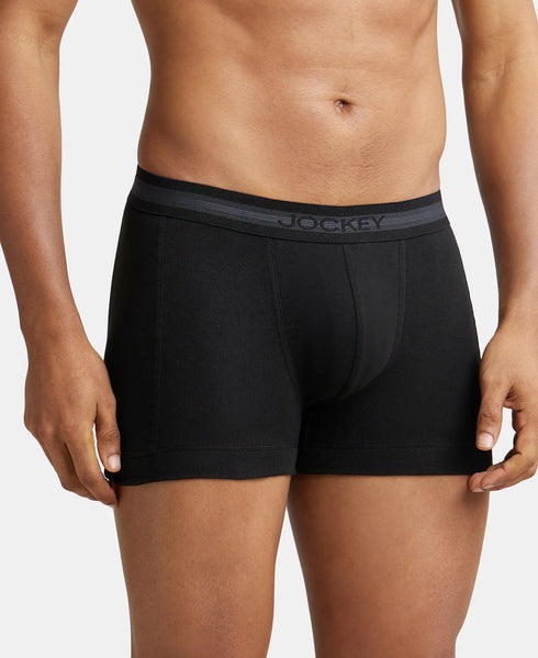 Jockey Men's Cotton Rib Solid Trunk with Stay Fresh Properties