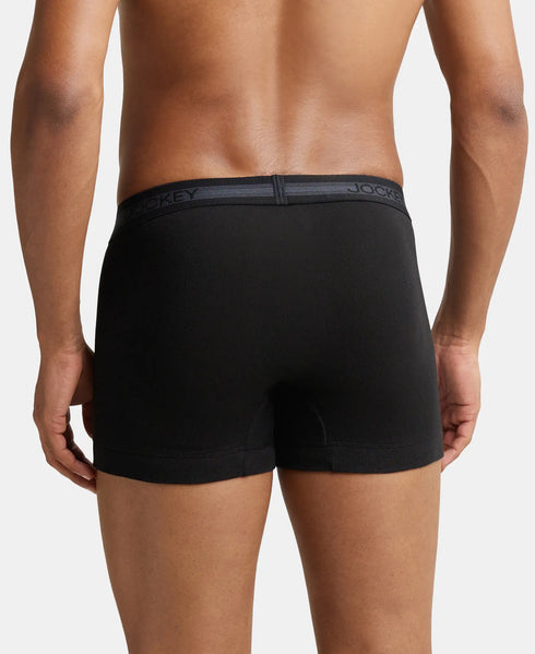 Jockey Men's Cotton Rib Solid Trunk with Stay Fresh Properties