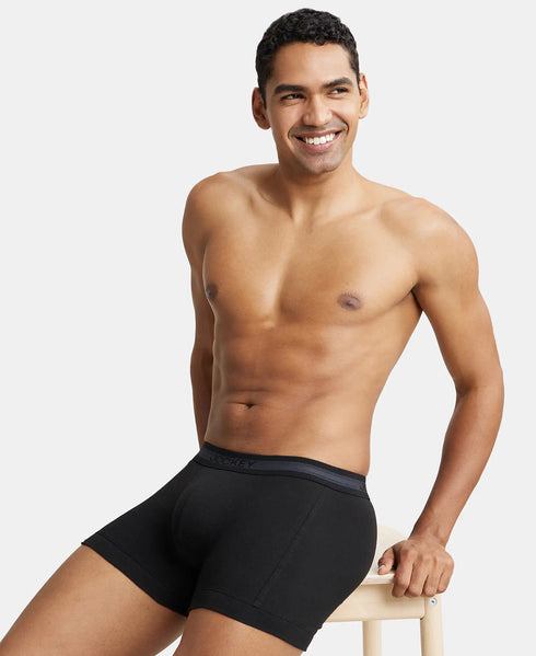 Jockey Men's Cotton Rib Solid Trunk with Stay Fresh Properties