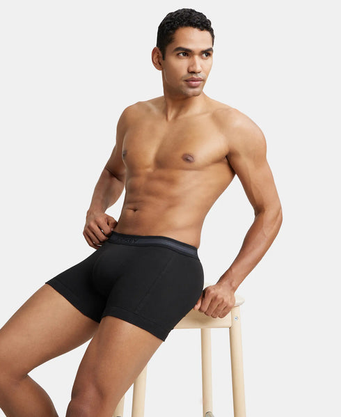 Jockey Men's Cotton Rib Solid Trunk with Stay Fresh Properties