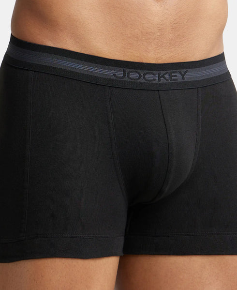 Jockey Men's Cotton Rib Solid Trunk with Stay Fresh Properties