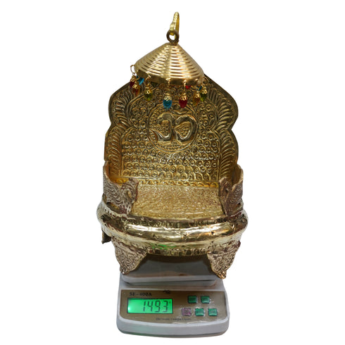 Pure Brass Singhasan with Chatra