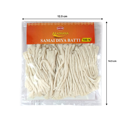 HEM Aradhana Cotton Samai Medium Diya Batti Pack of 5