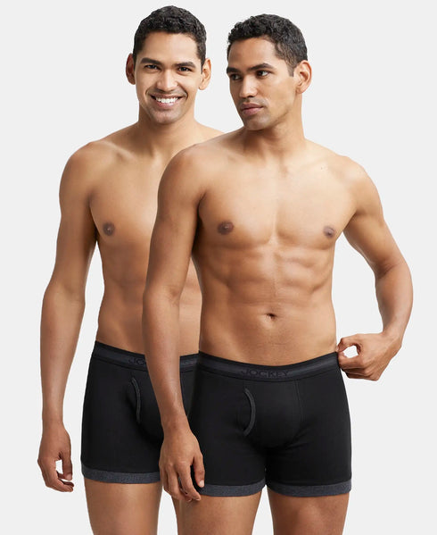 Jockey Cotton Rib Solid Boxer Brief Pack | Black Combo