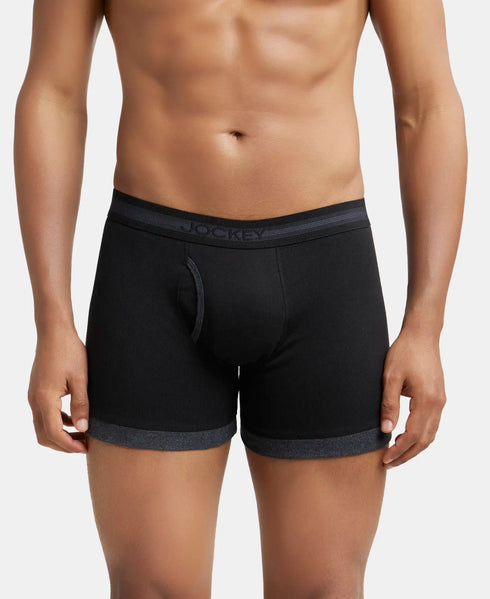 Jockey Cotton Rib Solid Boxer Brief Pack | Black Combo