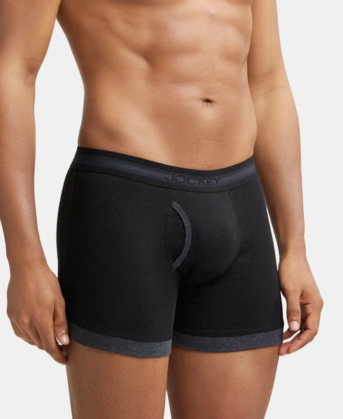 Jockey Cotton Rib Solid Boxer Brief Pack | Black Combo