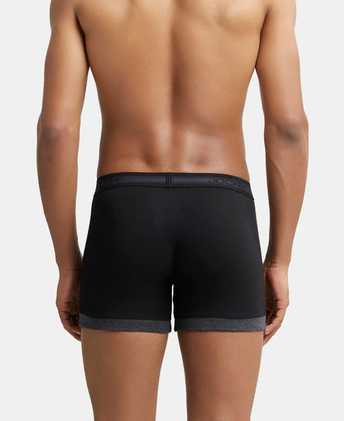 Jockey Cotton Rib Solid Boxer Brief Pack | Black Combo