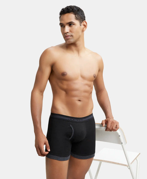 Jockey Cotton Rib Solid Boxer Brief Pack | Black Combo