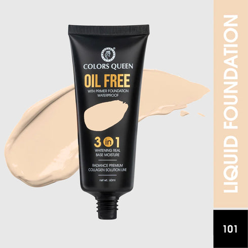 Colors Queen 3-in-1 Oil Free Foundation With Primer | 60 ML