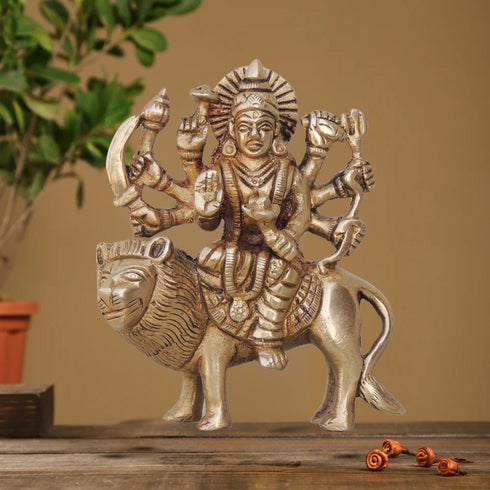 Brass Goddess Durga Superfine Idol 0.492Kg