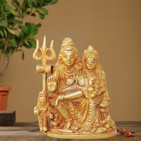 Brass Shiv Parivar Idol Statue 0.86Kg