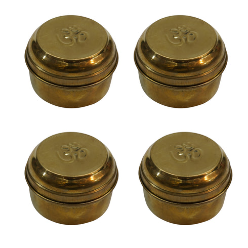 Handcrafted Pure Brass Container Box Set of 4