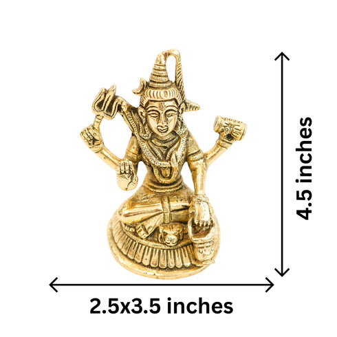 Brass Shiva Blessing Posture Religious Idol 657g