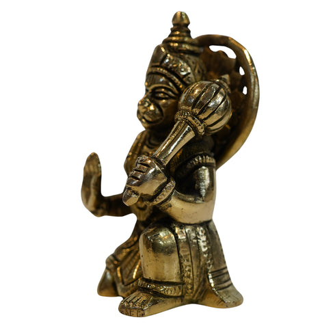 Brass Sitting Hanuman Ji Devotional Idol 486g
