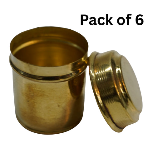 Brass Small Dabbi Box Set of 6