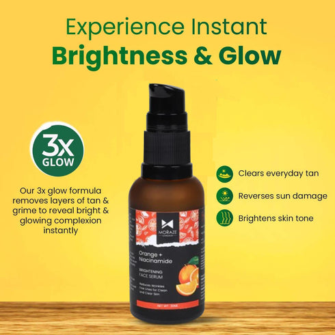Moraze Cosmetics Instant Glow 1 De Tan & Brightening Serum FREE Lip Scrub