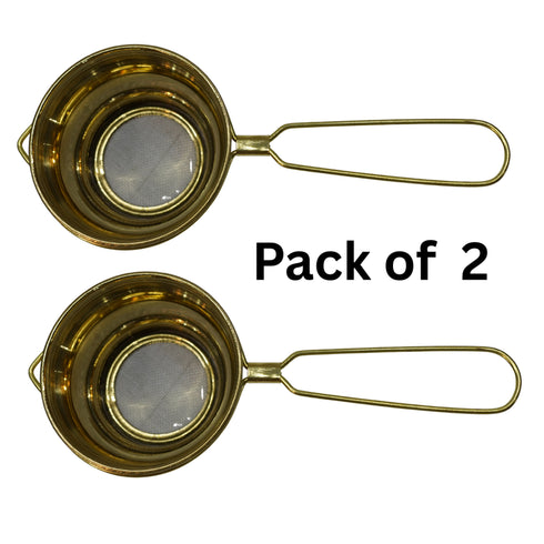Handcrafted Brass Tea Strainer Set of 2