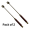 Brass Hawan Spoon with Wooden Handle Set of 2