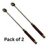 Brass Hawan Spoon with Wooden Handle Set of 2