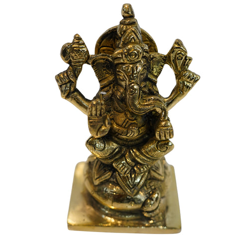 Brass Lord Ganesh Decorative Murti Statue 747g