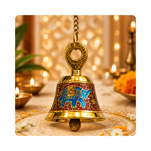 Small Hanging Brass Mandir Bell 244g