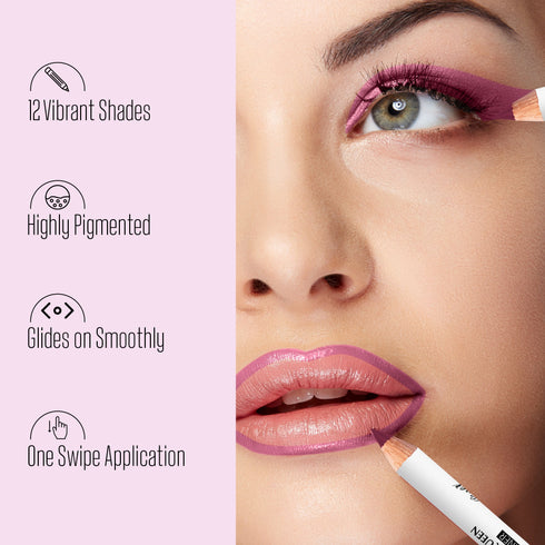 Colors Queen Lip & Eye Definer Set – 12 Shades for Precise Looks