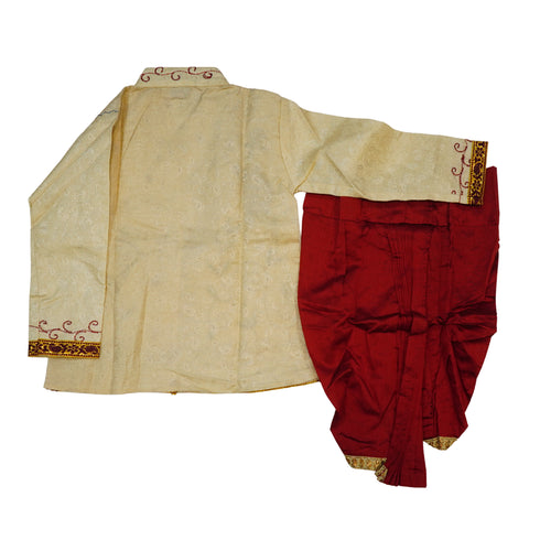 Vasthrlay Krishna Dress Costume Set In White and Red