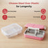 Vinod Stainless Steel Tiffin 2 Compartment Pink Airtight Silicone Sealed Lid Insulated Leak Proof Easy to Clean and Rust Free