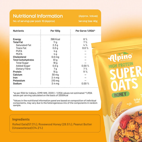 Alpino High Protein Rolled Oats Honey