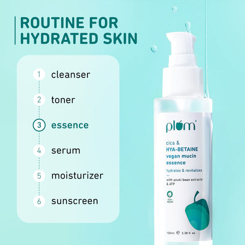 Plum Cica & Hya-Betaine Vegan Mucin Face Essence