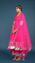 Pomcha Jaipur Amber Hot Pink Taffeta Silk Anarkali Set