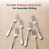 Vinod Florence Stainless Steel Dinner Fork Set of 12 Piece Heavy Gauge Steel Mirror Finish Rust Free Tough Strong and Durable