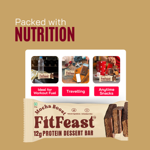 Fitfeast Dessert Protein Bars – Mocha Boost (Pack of 2)