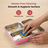 Vinod Stainless Steel Tiffin 3 Compartment Pink Airtight Silicone Sealed Lid Insulated Food Grade Steel Secure Side Clips
