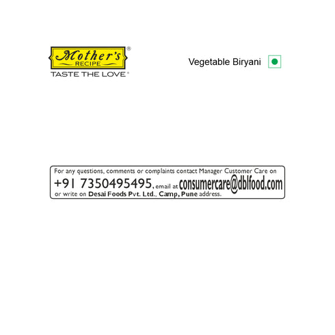 Mothers Recipe Pune Vegetable Biryani Mix
