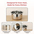 Vinod Stainless Steel Induction Friendly Flat Bottom Cooking Tope With 1.5mm Thickness 18 Gauge Durable Steel 3 Pcs Capacity 1400ml 1800ml and 2300ml No 11 to 13