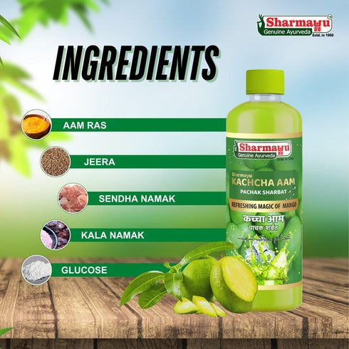 Sharmayu Ayurveda Summer Special Sharbat Combo 4 Pack Rose Lemon Khus Kachcha Aam