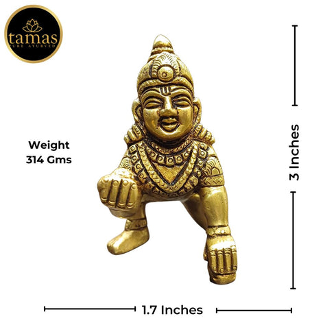 Tamas Brass Laddu Gopal/Bal Gopal/Thakur Ji Statue/Idol