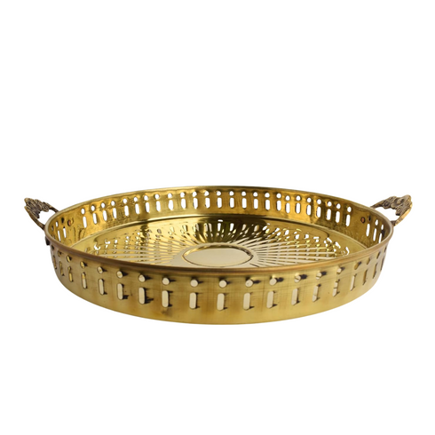 Brass Plate with Handle Puja Thali
