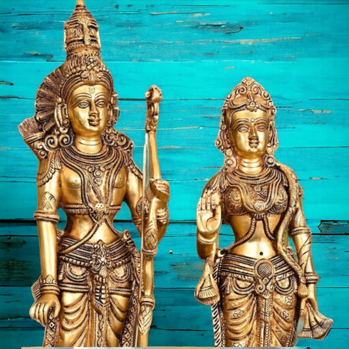 Tamas Brass Lord Rama, Sita, Lakshman, Hanuman Darbar Statue/Idol