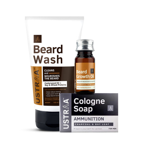 USTRAA Beard Care & Soap Pack 35ml+100ml+125g