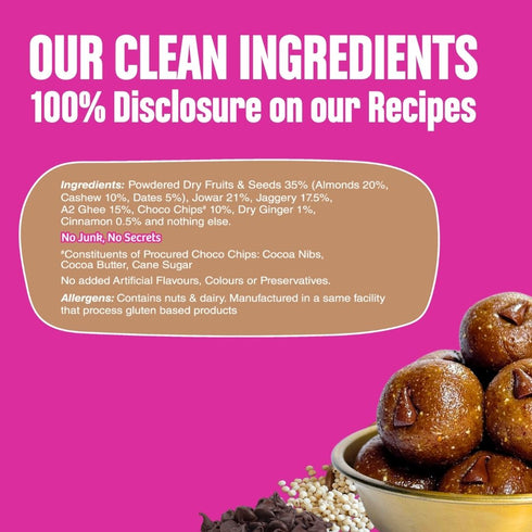 Early Foods Jowar Choco Chip A2 Ghee Laddoo