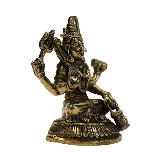 Brass Shiva Blessing Posture Religious Idol 657g