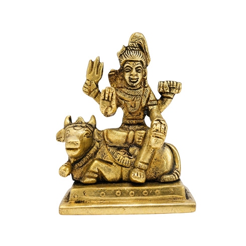 Brass Shiva Idol on Nandi 267g