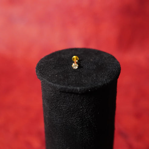 22 Carat Gold Nose Pin With White Stones 1.1g by Mahita Collections