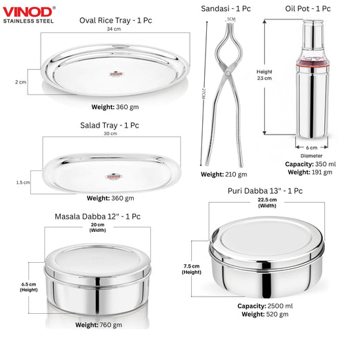 Vinod 114 Pieces Griha Pravesh Kitchen Set Ideal Gift Choice for Anniversaries Weddings and for Giveaways to your Family
