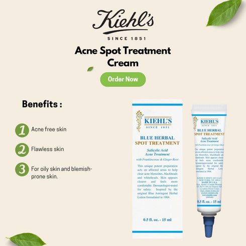 Kiehl's Blue Herbal Spot Treatment 15ml | Acne Treatment Cream