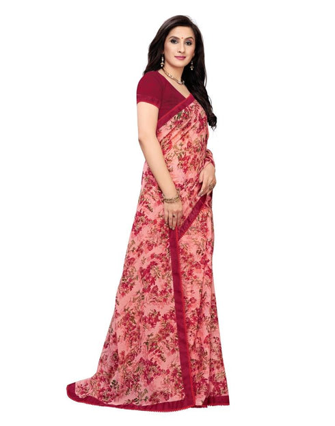 Sudathi Pink Printed Georgette Saree