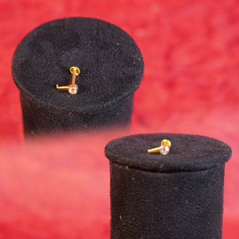 22 Carat Gold Nose Pin With Small White Stones 1.07g by Mahita Collections